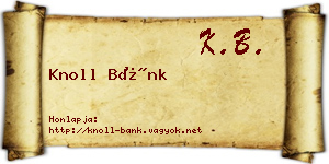 Knoll Bánk névjegykártya